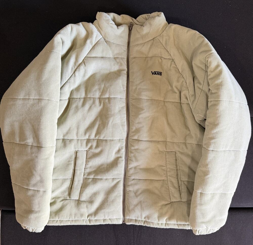 Vans Off The Wall Ashburn Puffer Jacket Brown/Tan Corduroy Quilted Women’s M